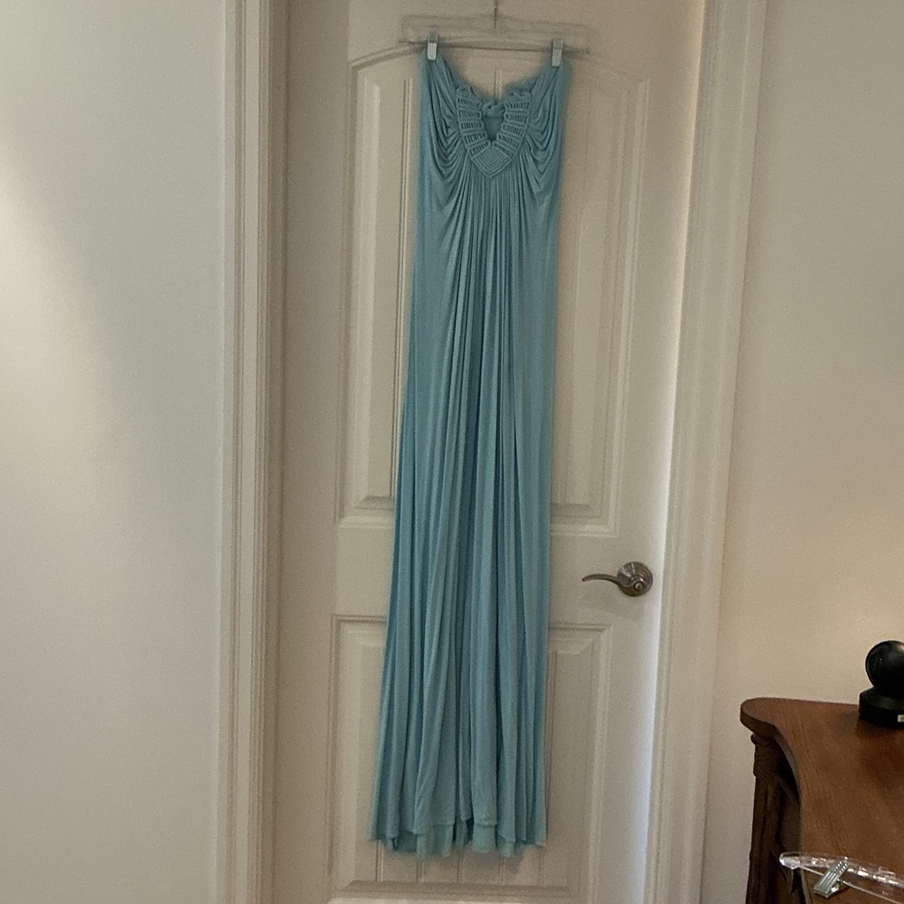 Sky Strapless Light Blue Dress
